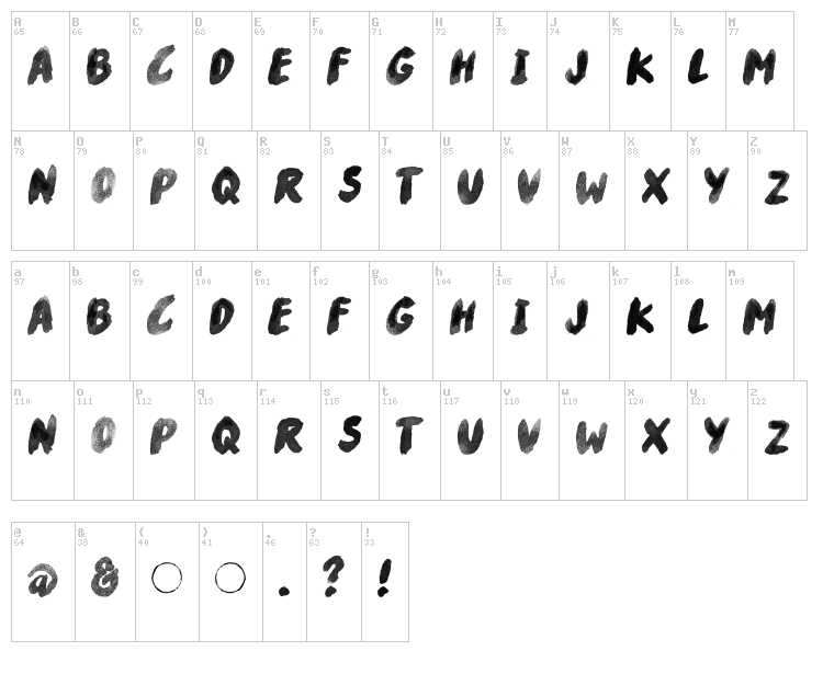 River Drive font map